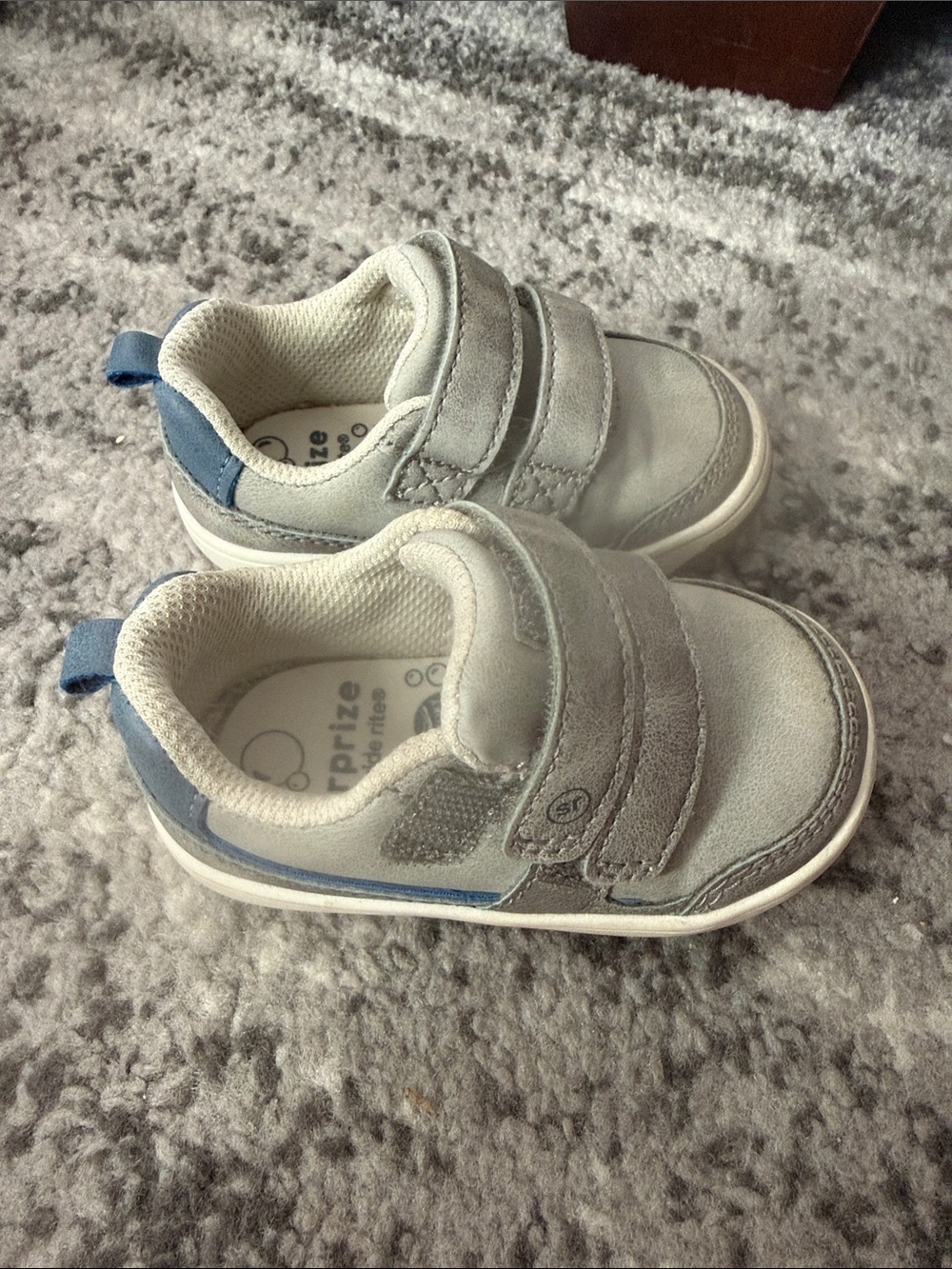 Stride Rite Toddler Gray and Blue Velcro Sneakers